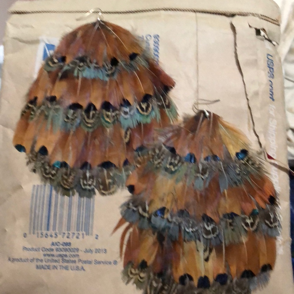 Custom feather earrings